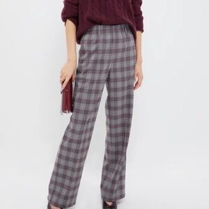 Wine Tasting Plaid Straight Leg Pants